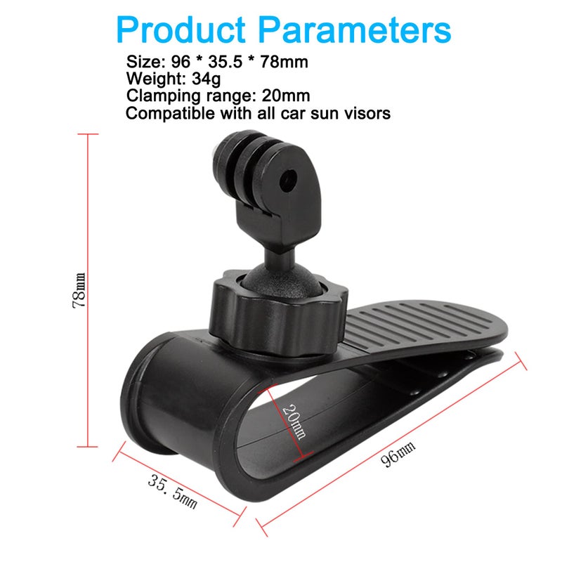PellKing Car Sun Visor Mount VLOG/Video Holder for iPhone Samsung Cell Phone GoPro 13 12 10 9 8 7 6 Insta360 X5 X4 X3 X2 X RS R AKASO DJI Osmo Action 5 4 3 2 Camera and Accessories - Image 4