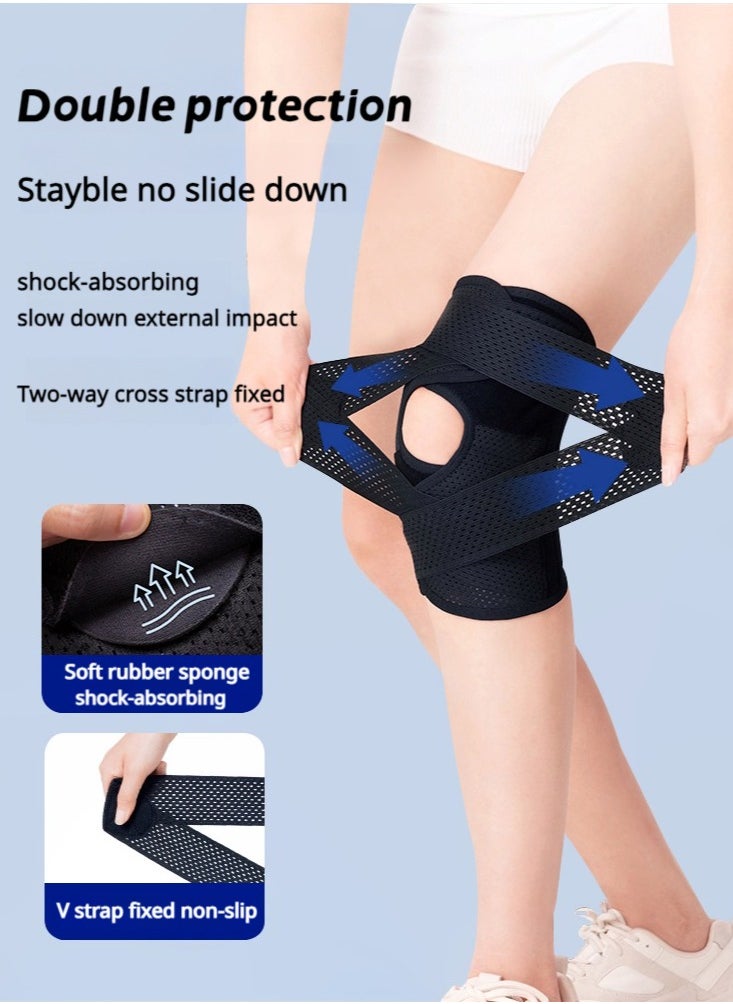 Whale's Bestie - Breathable Knee Brace, Adjustable Compression Support for Pain Relief and Protection of Meniscus Patella Ideal for Running Cycling Hiking Lightweight Comfortable Non-Slip Design Easy to Wear - Image 1