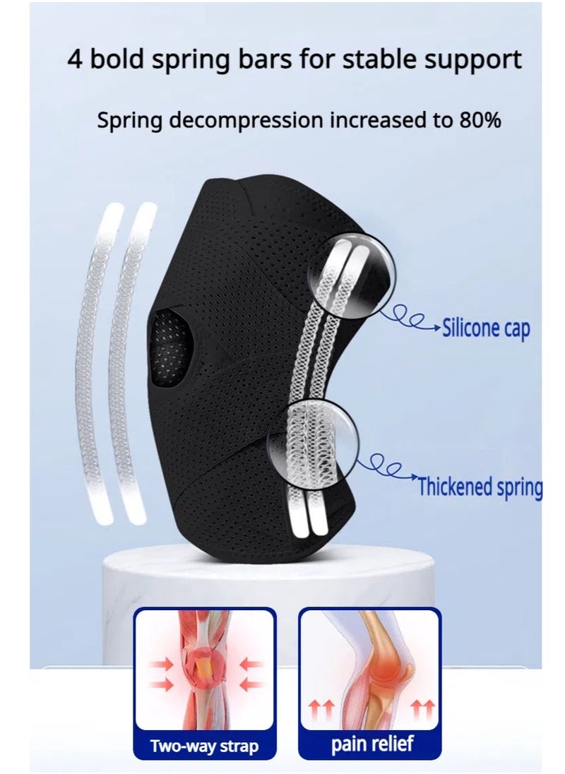 Whale's Bestie - Breathable Knee Brace, Adjustable Compression Support for Pain Relief and Protection of Meniscus Patella Ideal for Running Cycling Hiking Lightweight Comfortable Non-Slip Design Easy to Wear - Image 1