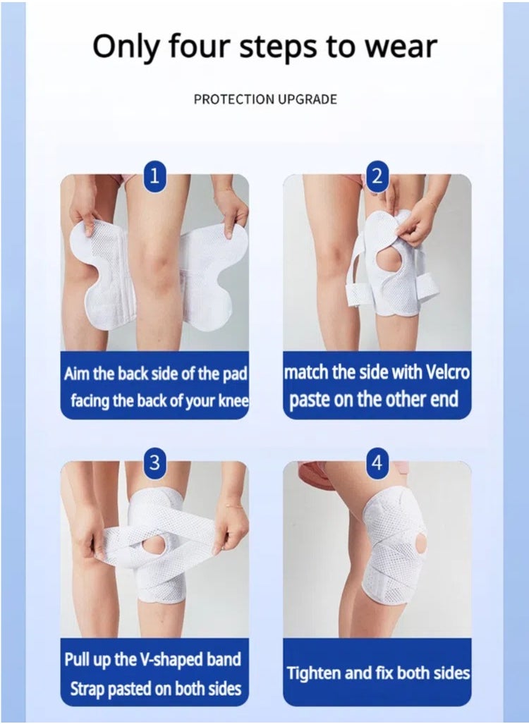 Whale's Bestie - Breathable Knee Brace, Adjustable Compression Support for Pain Relief and Protection of Meniscus Patella Ideal for Running Cycling Hiking Lightweight Comfortable Non-Slip Design Easy to Wear - Image 1