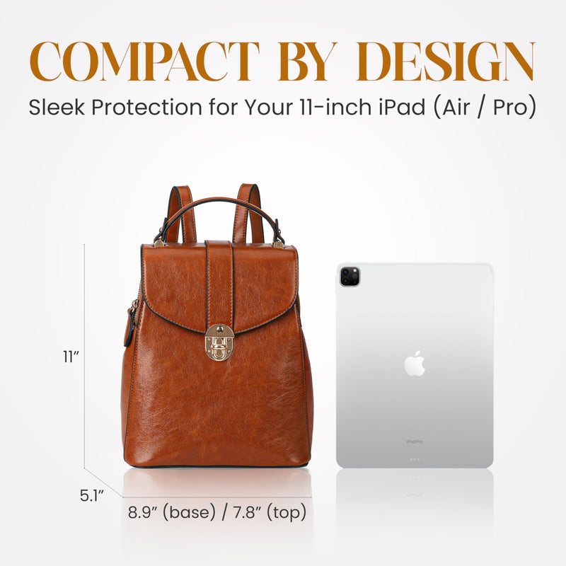 rofozzi Structured Vegan Leather Backpack Purse for Women - Back Pack Purses Women â€“ PU Faux Leather Backpack Handbags (Brown) - Image 2