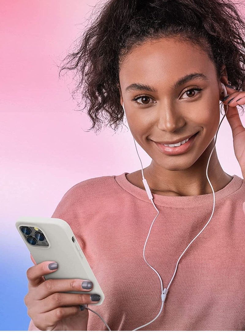 تايجر Liquid Silicone Case for 2022 iPhone 14 Pro Max 6.7 Inch with 2-Pack Screen Protector and 2-Pack Camera Lens Protector, Slim Full Coverage Screen Camera Case, White - Image 5