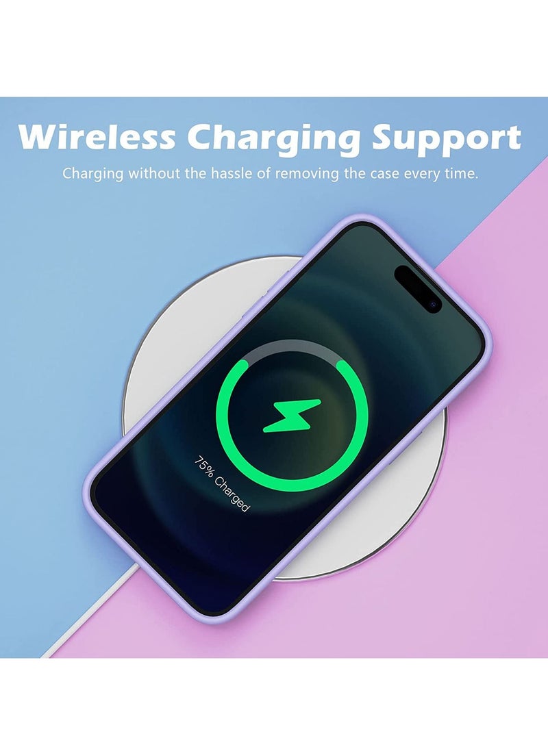 تايجر Liquid Silicone Case for 2022 iPhone 14 Pro Max 6.7 Inch with 2-Pack Screen Protector and 2-Pack Camera Lens Protector, Slim Full Coverage Screen Camera Case, White - Image 4