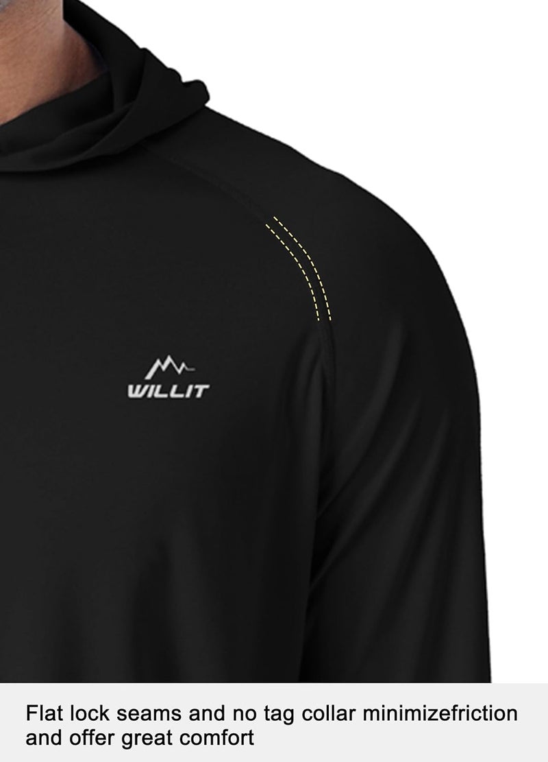 Willit Men's Sun Shirts UPF 50+ Protection Hoodie Rash Guard Shirt SPF UV Shirt Long Sleeve Fishing Outdoor Lightweight - Image 3