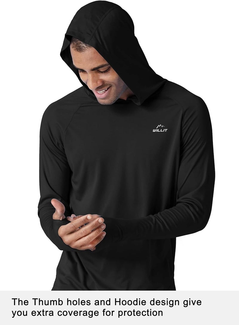 Willit Men's Sun Shirts UPF 50+ Protection Hoodie Rash Guard Shirt SPF UV Shirt Long Sleeve Fishing Outdoor Lightweight - Image 2