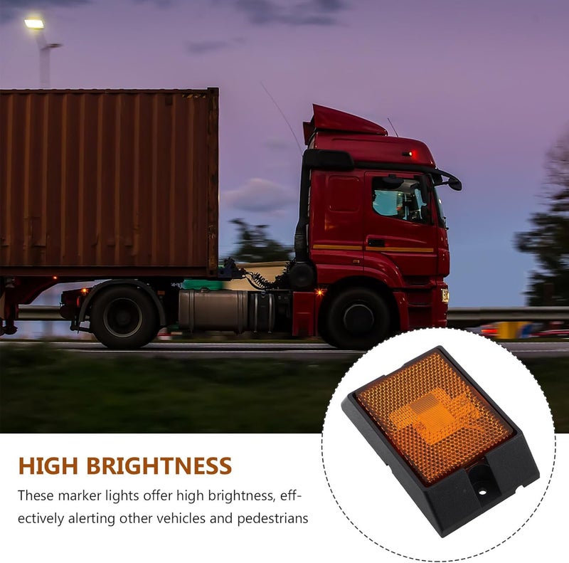 LED Trailer Side Marker Lights Amber Truck Side Lamps Multipurpose Warning Lamps for Vehicles Easy Installation Suitable for Trucks Trailers and Rvs - Image 3