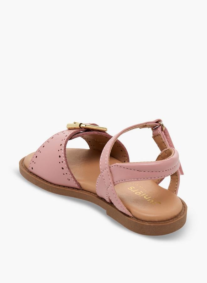 JUNIORS Girls Laser Cut Design Hook & Loop Sandals - Image 4