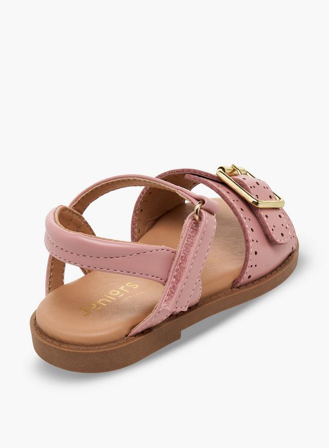 JUNIORS Girls Laser Cut Design Hook & Loop Sandals - Image 5