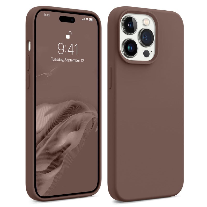 AOTESIER Shockproof Designed for iPhone 14 Pro Max Case, [Food Grade Silicone] [Military Drop Protection] with Anti-Scratch Lining Protective Phone Case for 14 ProMax, 6.7 inch, Chocolate - Image 1