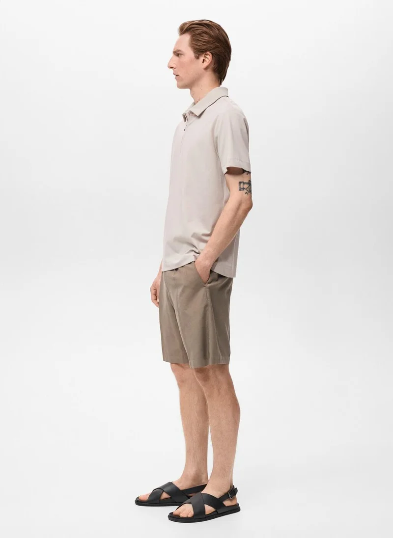 Mango Man Zip neck polo t-shirt