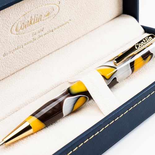 Conklin All American Ballpoint Pen in Yellowstone – Unique Yellow, Brown & White Design – Ideal Gift for Professionals & Pen Enthusiasts - Image 2