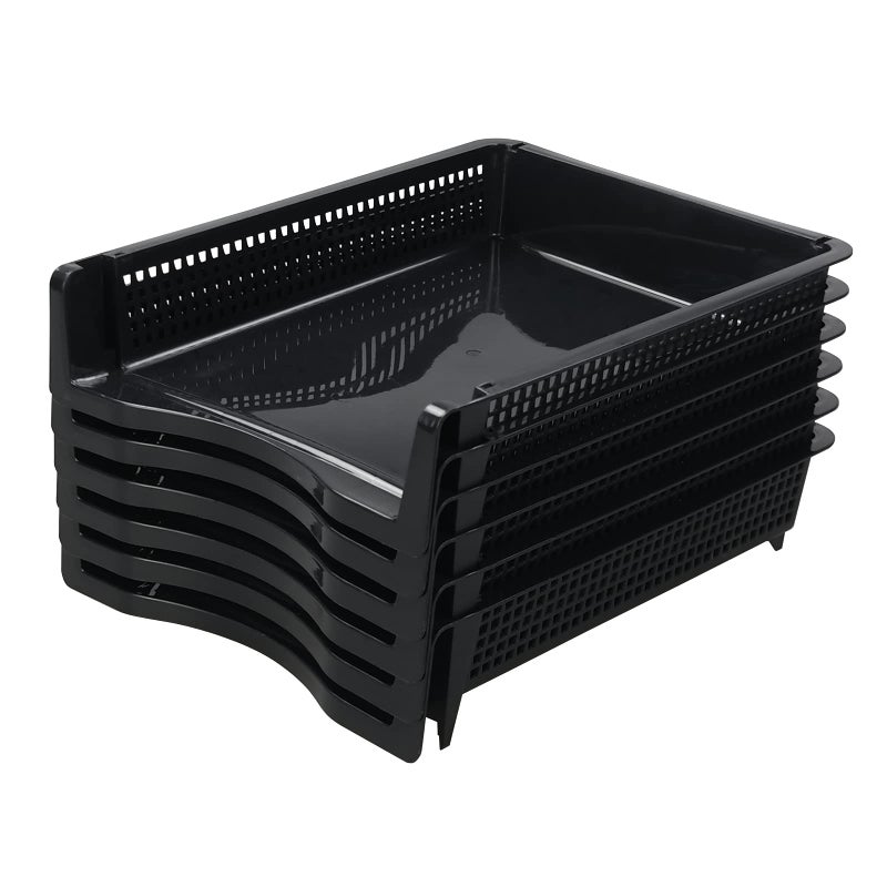 Ponpong 6 Layers Stackable Office Paper Tray Plastic Stackable Letter Tray