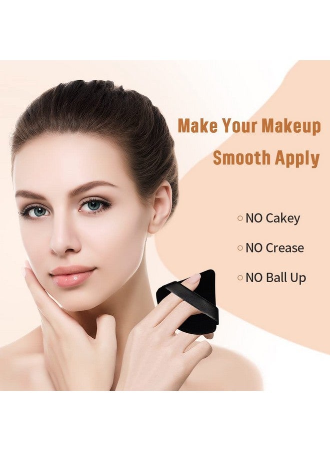 BH STUDIO PRO Triangle Makeup Puff Pure Cotton Powder Puff Soft Cosmetics Puff Mineral Powder Puff Wet Dry Makeup Tool - Black (Pack Of 1) - Image 5