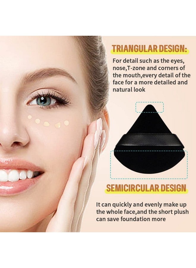 BH STUDIO PRO Triangle Makeup Puff Pure Cotton Powder Puff Soft Cosmetics Puff Mineral Powder Puff Wet Dry Makeup Tool - Black (Pack Of 1) - Image 3