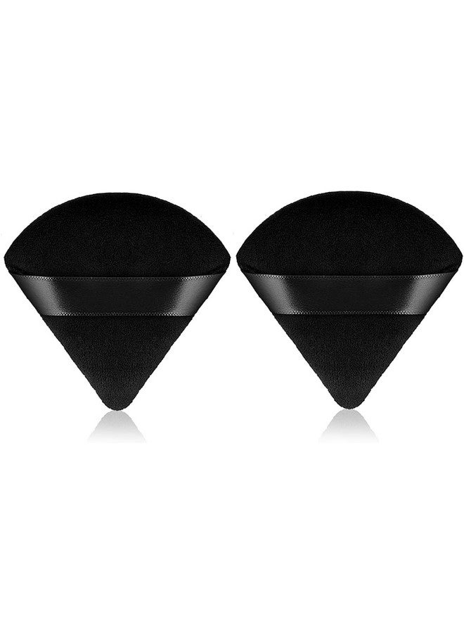 BH STUDIO PRO Triangle Makeup Puff Pure Cotton Powder Puff Soft Cosmetics Puff Mineral Powder Puff Wet Dry Makeup Tool - Black (Pack Of 1) - Image 1