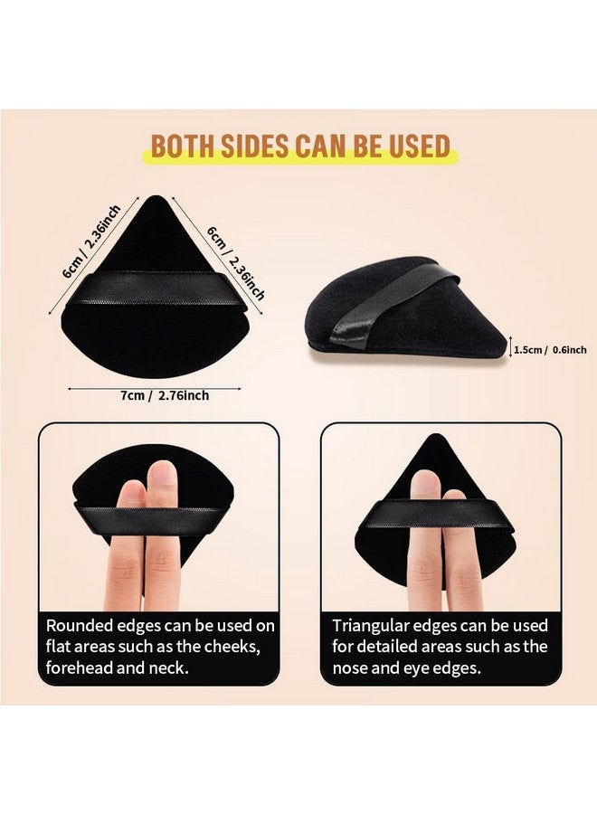 BH STUDIO PRO Triangle Makeup Puff Pure Cotton Powder Puff Soft Cosmetics Puff Mineral Powder Puff Wet Dry Makeup Tool - Black (Pack Of 1) - Image 4