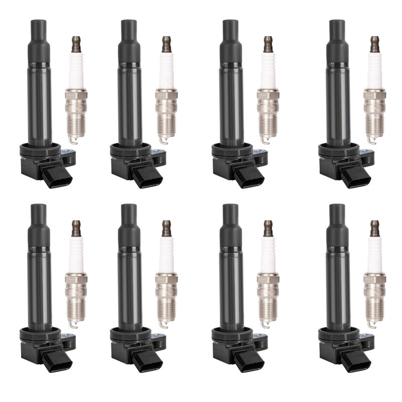 Set of 8 Ignition Coil Pack Spark Plugs Fits for 2000 2001 2002 2003 2004 2005 2006 2007 Toyota Tundra Sequoia Land Cruiser LEXUS SC430 LX470 47 V8 Ignition Coils Spark Plugs Replaces UF230