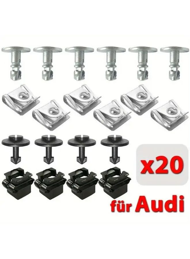 Black Engine Mounting Kit Screws Gearbox Cover Guard Panel Decoration Screws 20pcs For Audi - Image 5