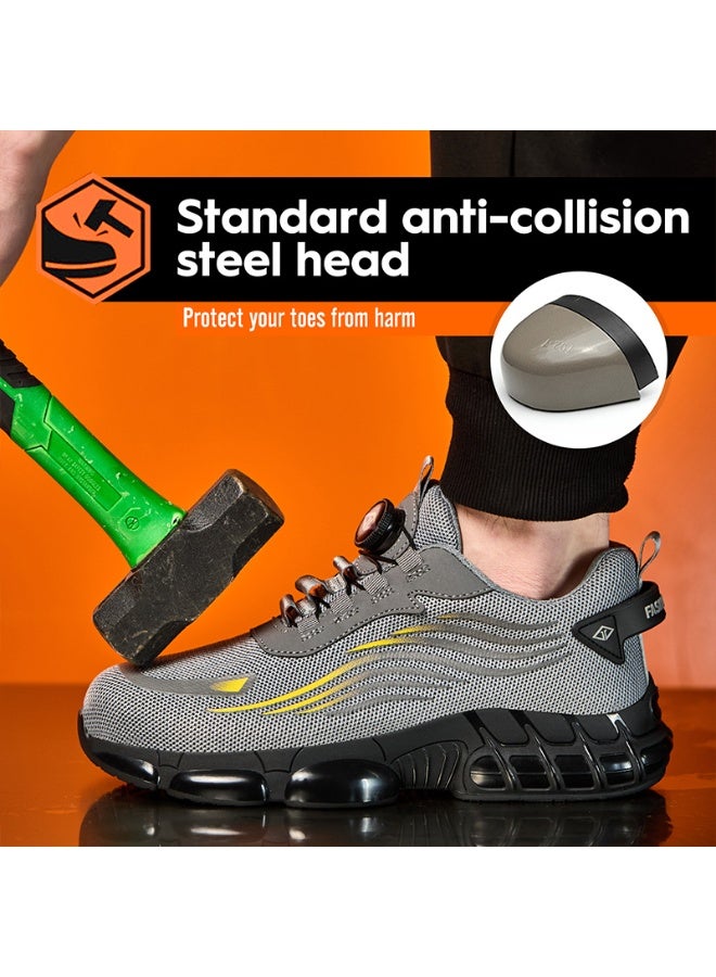 Steel Toe Shoes for Men Lightweight Safety Shoes Comfortable Puncture Proof Slip On Indestructible Work Shoes and Fashion Sneakers. - Image 5