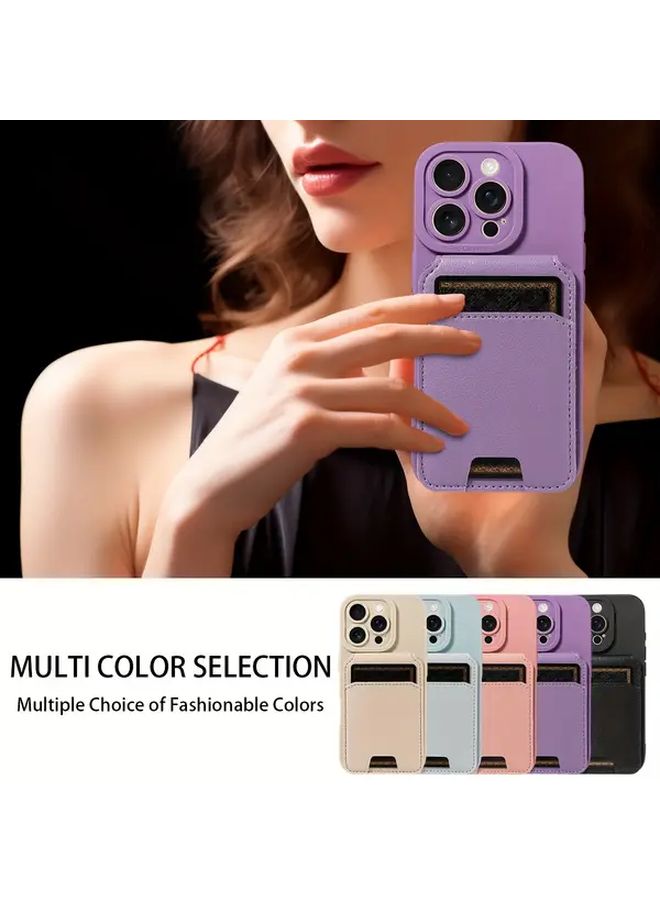 Pink Multi Card Holder Faux Leather Phone Case For Galaxy A32 Scratch Drop Protection - Image 5