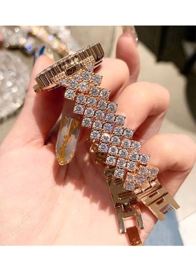 2 قطعة إمرأة فاخر ساعة مع سوار مجموعة - Image 5