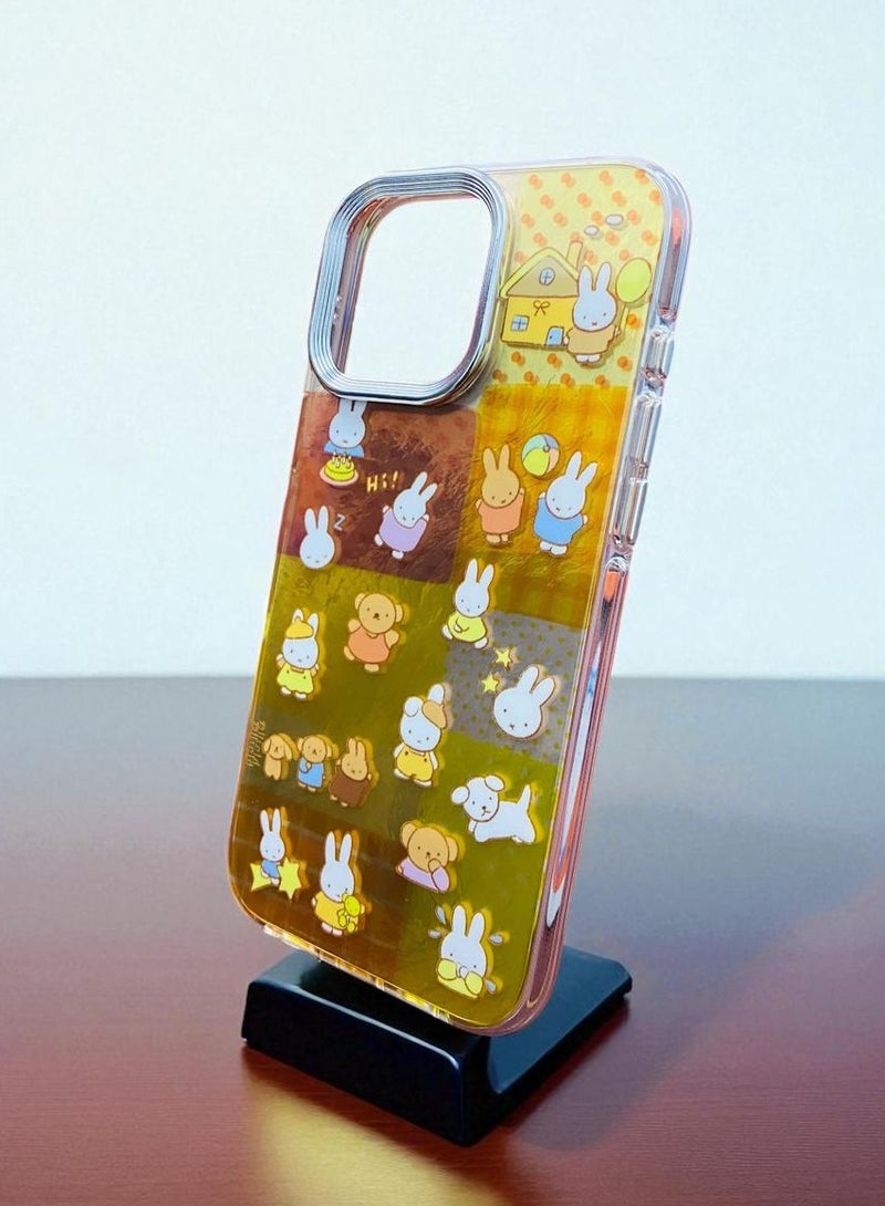 Genric Protective Case Stylish Creative Back Cover For iPhone 15 Pro Max Gold with graphics - Image 2