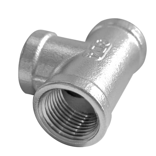 Fitvell Stainless Steel Tee Pipe Fitting 1/2" x 1/2" x 1/2" NPT Female Threaded T Shaped Coupling 3PCS - Image 3
