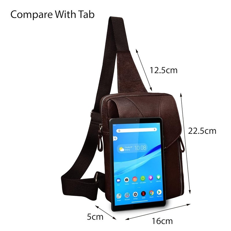 ABYS Genuine Leather Cash Bag||Chest Bags||Body Bag||Passport Pouch||Neck Pouch||Hand Bag||Sling Bag||Shoulder Bags for Men & Women (Brown) - Image 2