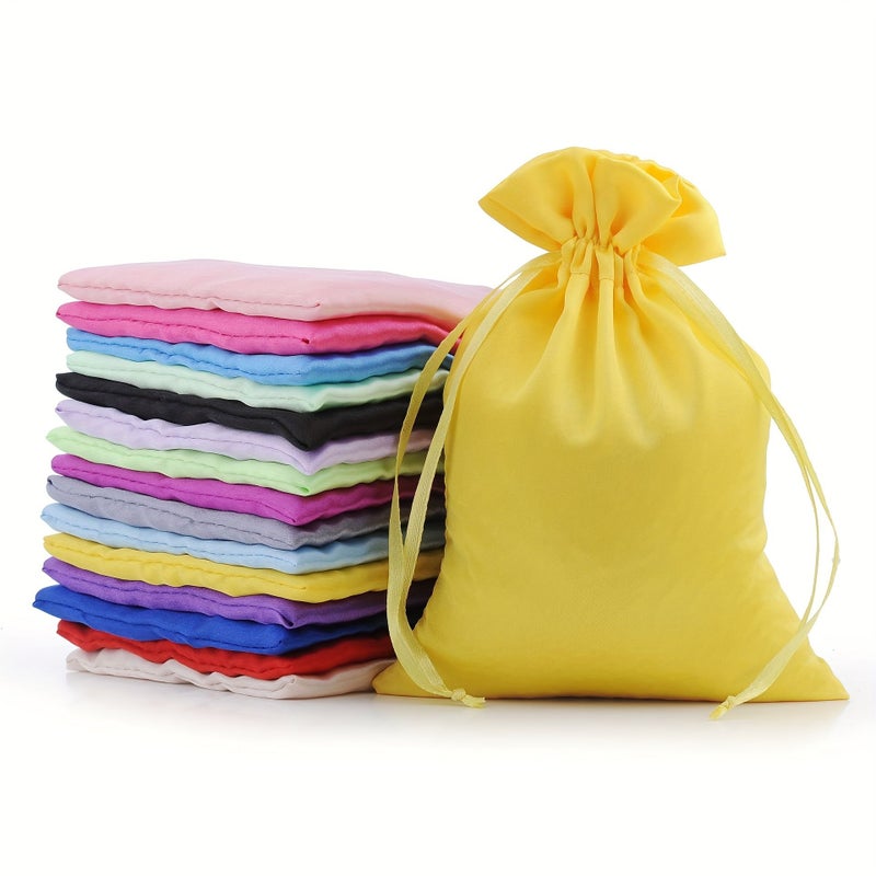 Navy Satin Drawstring Gift Bags 20pcs Dustproof Jewelry Candy Pouches Wedding Party Storage - Image 3