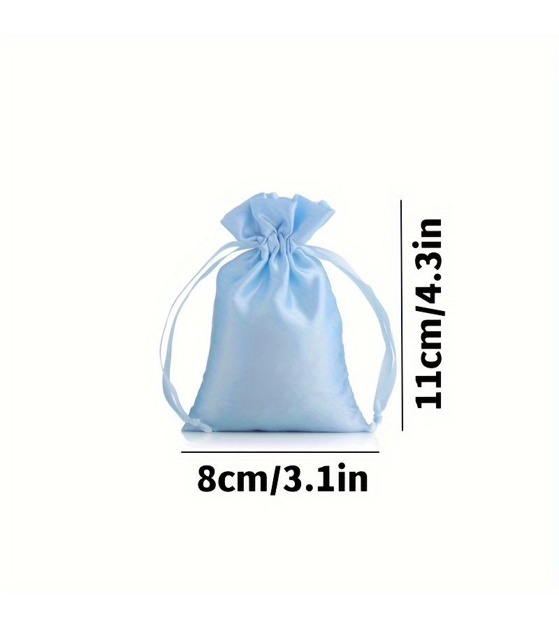 Navy Satin Drawstring Gift Bags 20pcs Dustproof Jewelry Candy Pouches Wedding Party Storage - Image 2