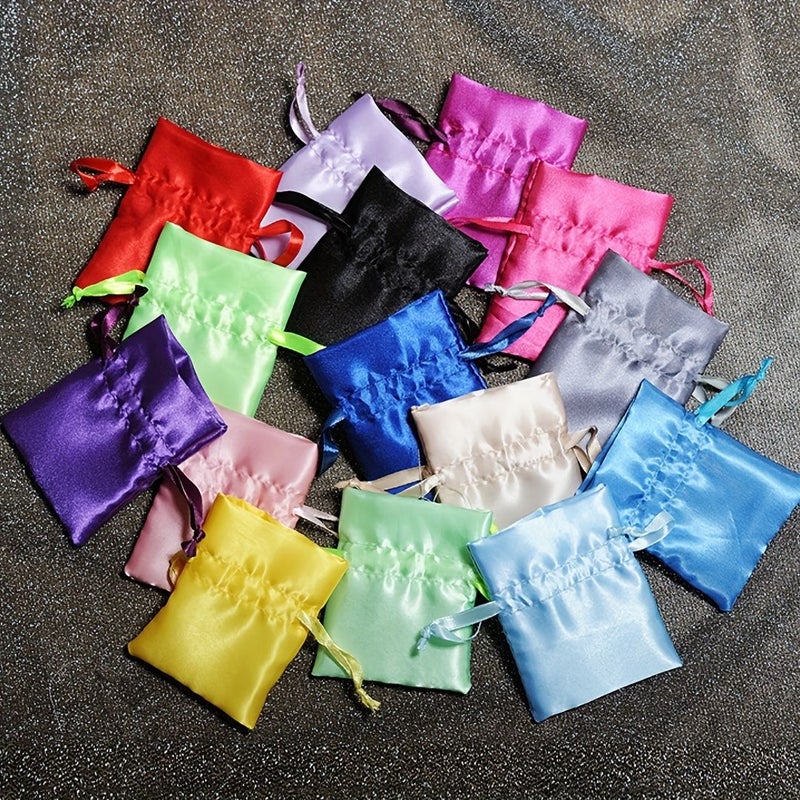 Navy Satin Drawstring Gift Bags 20pcs Dustproof Jewelry Candy Pouches Wedding Party Storage - Image 5