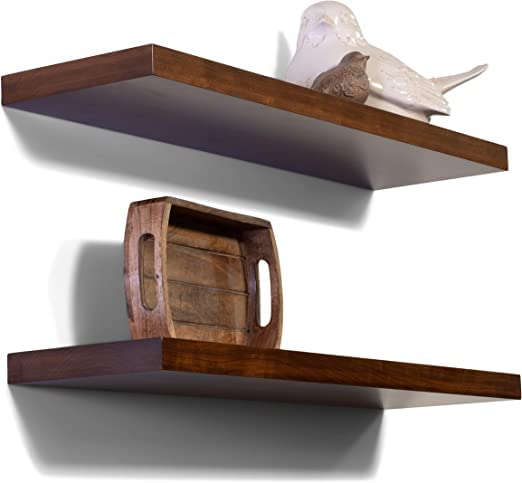 carpentray Solid Sheesham Wood Floating Shelves Premium Craft Quality Heavy Duty Set of 2 Golden Brown 17 L x 52 D - Image 4