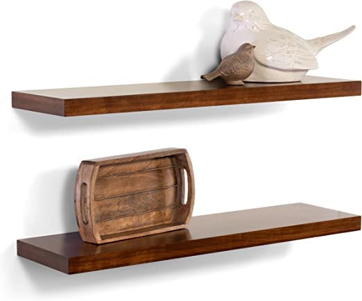 carpentray Solid Sheesham Wood Floating Shelves Premium Craft Quality Heavy Duty Set of 2 Golden Brown 17 L x 52 D - Image 3