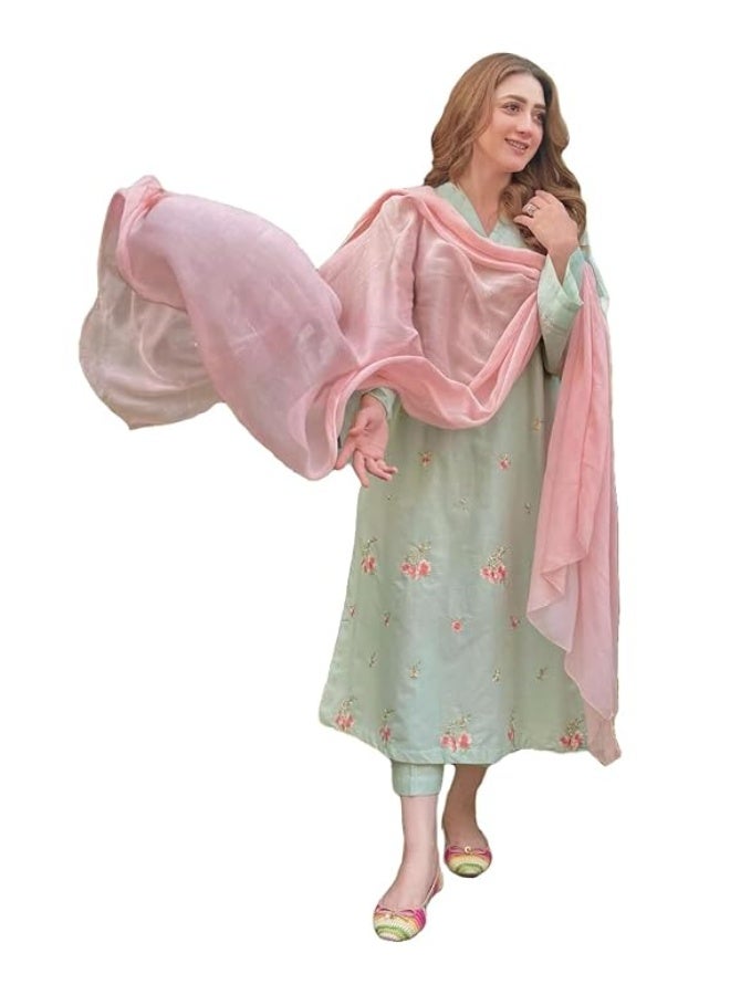 آني ديزاينر طقم كورتا نسائي من مزيج القطن من ANNI DESIGNER | مقاس صغير (S) - Image 2