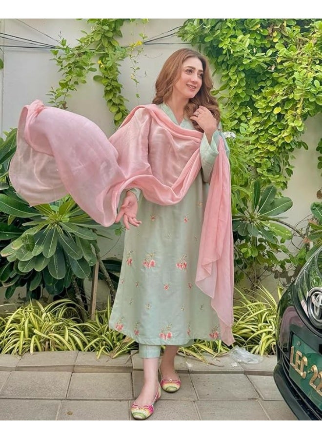 آني ديزاينر طقم كورتا نسائي من مزيج القطن من ANNI DESIGNER | مقاس صغير (S) - Image 3