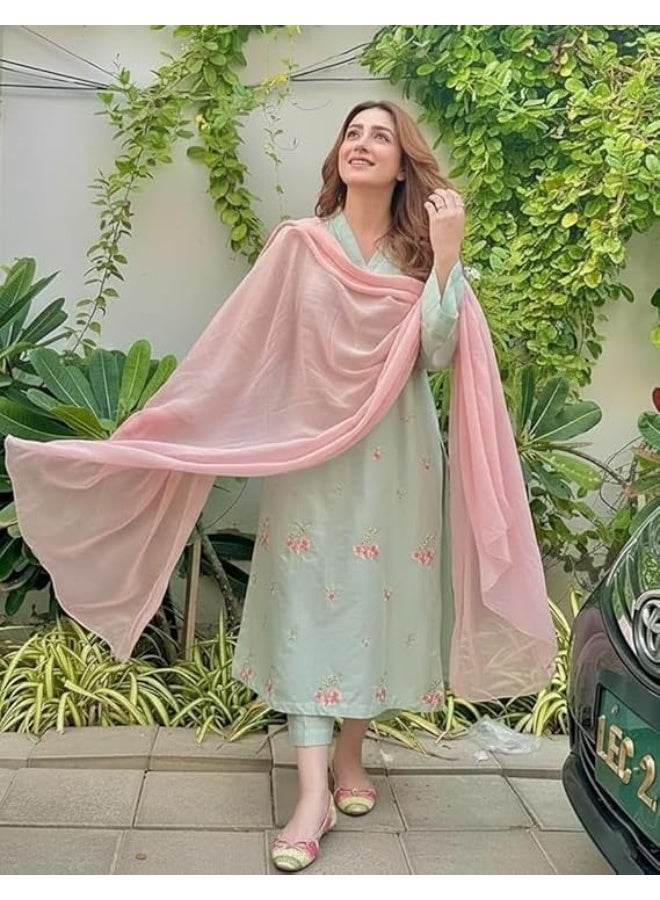 آني ديزاينر طقم كورتا نسائي من مزيج القطن من ANNI DESIGNER | مقاس صغير (S) - Image 1