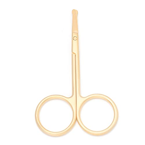 Yutoner Eyebrow and Nose Hair Safety Curved Scissors, 3.4 Inch Stainless Steel Professional Facial Hair Beard Eyelashes Eyebrow and Moustache Scissors Trimmer (Gold) - Image 5
