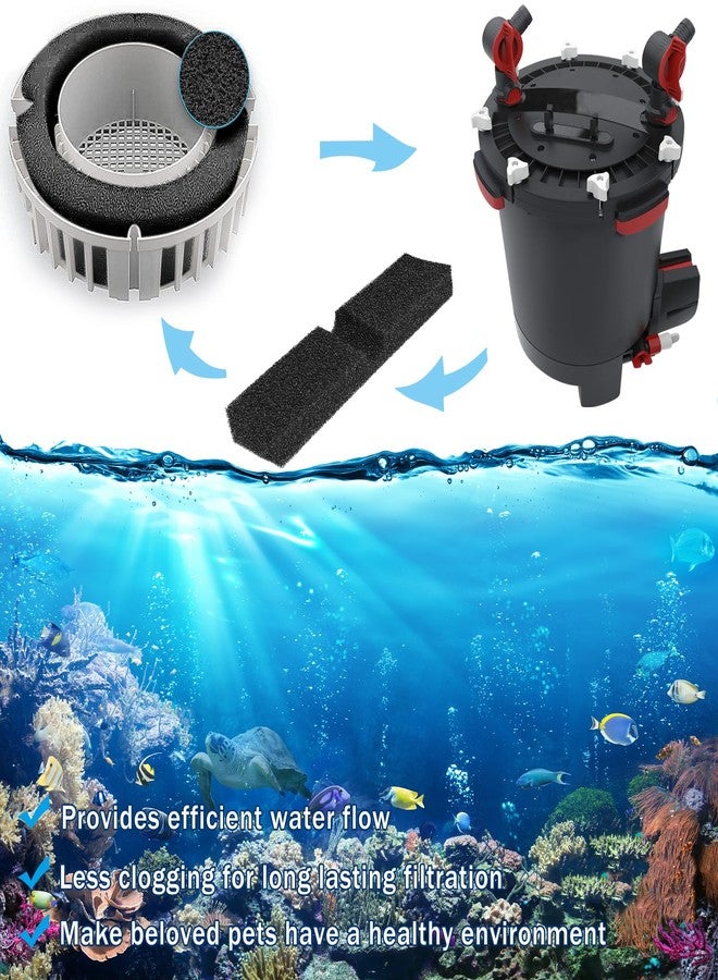 Podoy Fx4 Foam Filter Pads Replacement Compatible with Fluval FX5 FX6 Canister Filter, Aquarium Bio Sponge Foam Filter Pads (Black) - Image 3