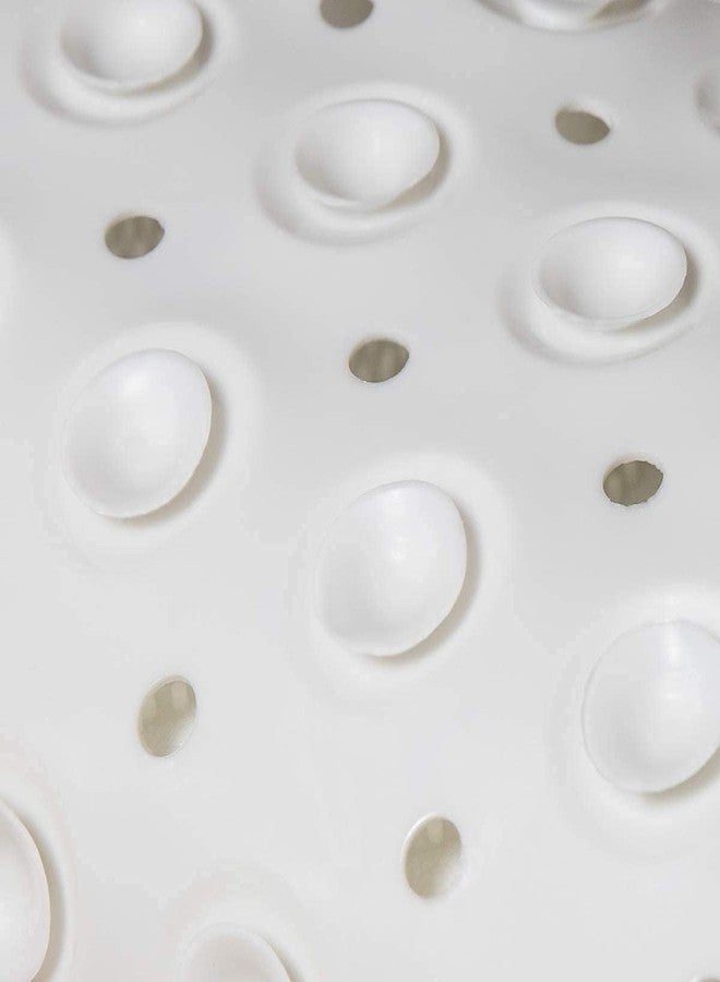 Home-Cloud Homecloud Anti Skid Mat for Bathroom Floor Shower mats for Bathroom Anti Slip with Foot Scrubber Bath mat Anti Slip with Suction Cups & Drain Holes (69x35 Cm) (White) - Image 3