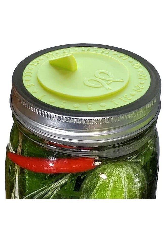 PremiumPresents 7pack Maintenance airlock waterless fermentation lids for wide mouth mason jars. Make Sauerkraut, Kimchi, Pickles, any fermented vegetable probiotic foods. BPA, mold free, dishwasher safe. - Image 1