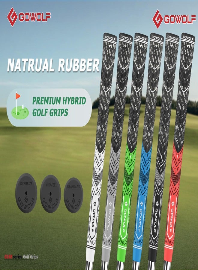 Gowolf Golf Grip Cord Rubber Multi-compound Golf Driver Irons Club Choose 13 Grips with 15pcs Tapes Or Full Kit choose one (Green（13 grips with kit), Midsize) - Image 4
