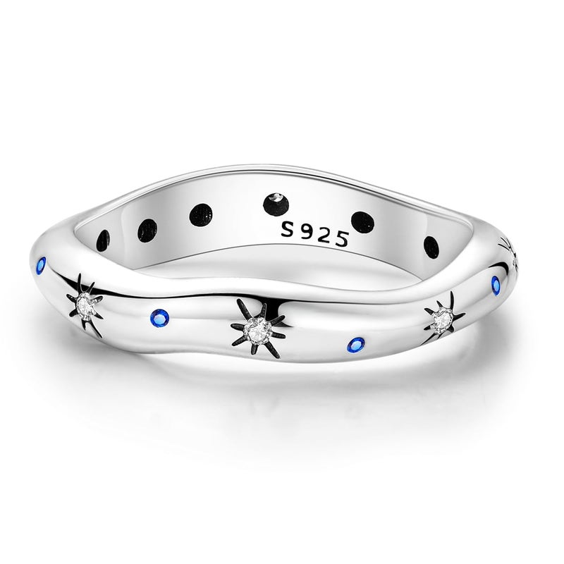 Hapour 925 Sterling Silver Ring for Women,Eternity Gorgeous Rings Stackable Rings for Women Teen as Gifts Ring Size 6 - Image 2