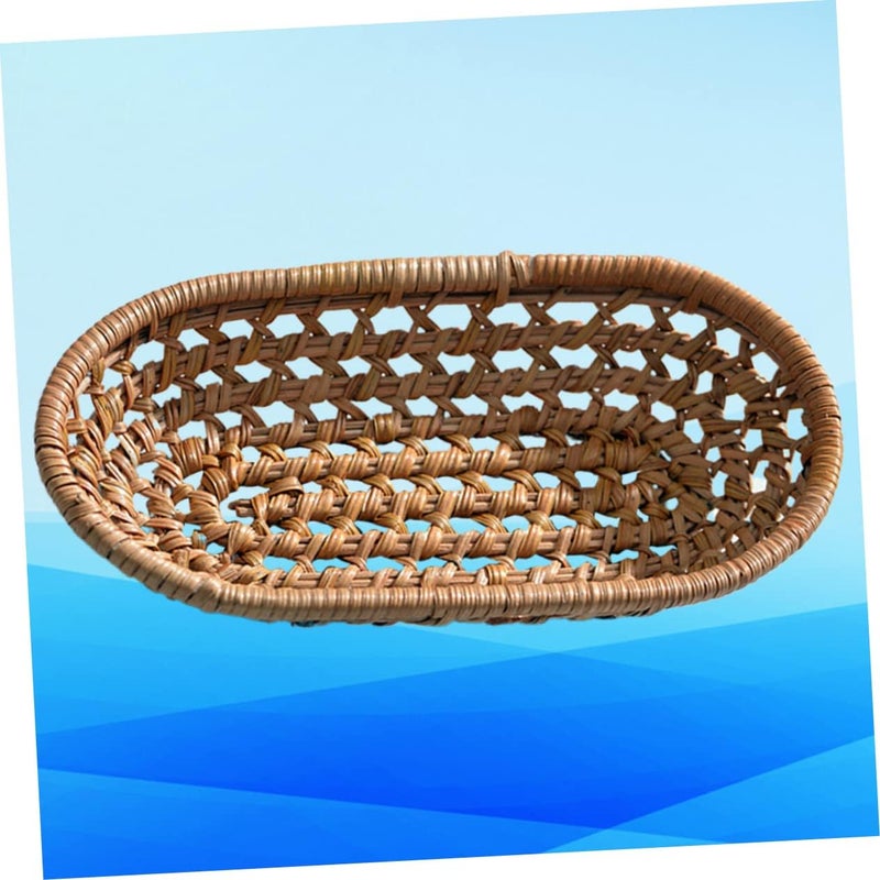 Vosarea Rattan Woven Basket Towel Holder for Home Small Storage Box Laundry Bathroom Dorm Office Decor - Image 2