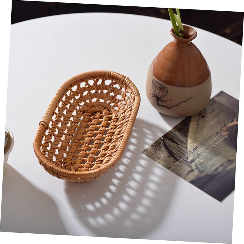 Vosarea Rattan Woven Basket Towel Holder for Home Small Storage Box Laundry Bathroom Dorm Office Decor - Image 5