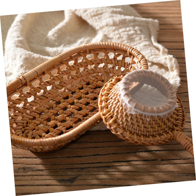 Vosarea Rattan Woven Basket Towel Holder for Home Small Storage Box Laundry Bathroom Dorm Office Decor - Image 3
