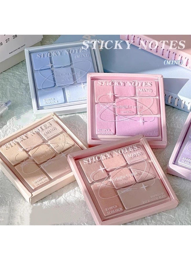 Colorful Sticky Notes, 210 Sheets Sticky Notes, Sticky Pad for Study, Point It Marker Stationery Items, Self-Adhesive Memo Pad, Planners and Memo Sticker (Assorted, Pack of 1) - Image 3