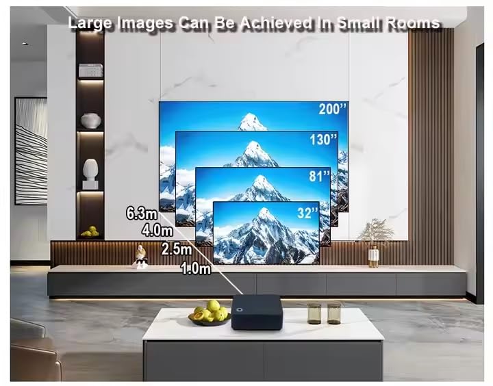 Punnkk X4 Android LED 7500 Lumens Projector, 4K Support, Native 1080p, Smart Wi-Fi & Bluetooth Auto Keystone Correction 2GB/16GB Home Theatre Projector - Image 2