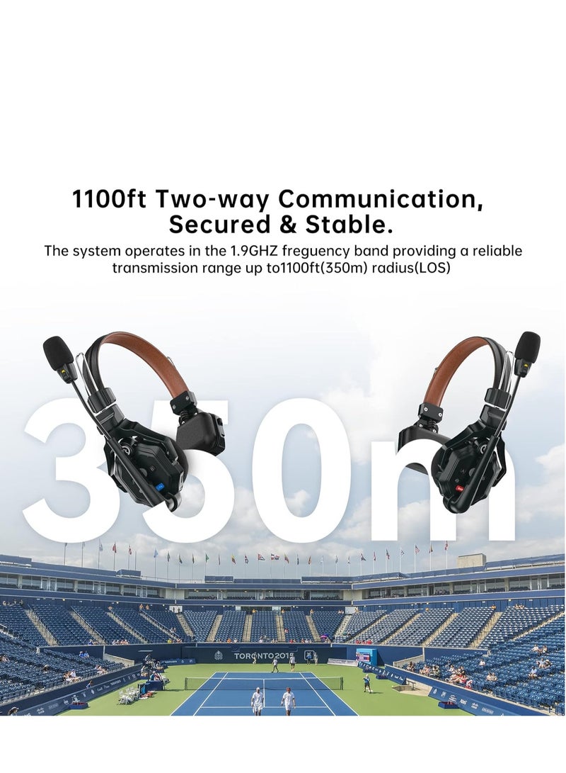 Hollyland Solidcom C1 Pro Wireless Intercom System with HUB ENC Noise Cancellation Full Duplex for 9 Users 350 m Team Communication PTT Mute A/B Group Cloud Meeting for Church Drone Film Production