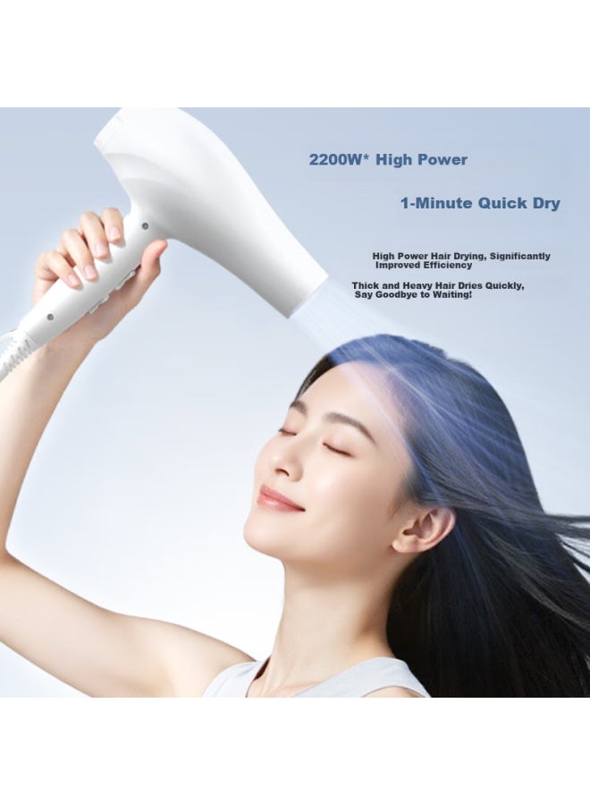 Midea 100 Million Negative Ion Hair Dryer 2200w High Power Home/salon Professional Styling Fj100 White - Image 3