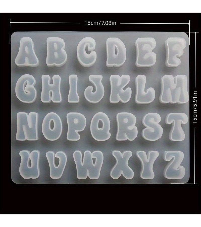 7.09 X 5.91 Inch 26 English Letters Silicone Mold For Chocolate Cake Decorating Baking Candy Making Soft Easy Demold DIY Tool - Image 3